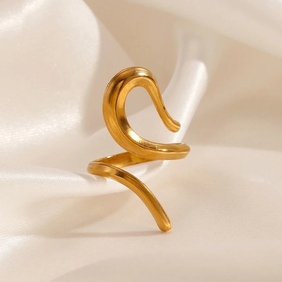Modern Gold Open Ring – Abstract Minimalist Adjustable Jewelry