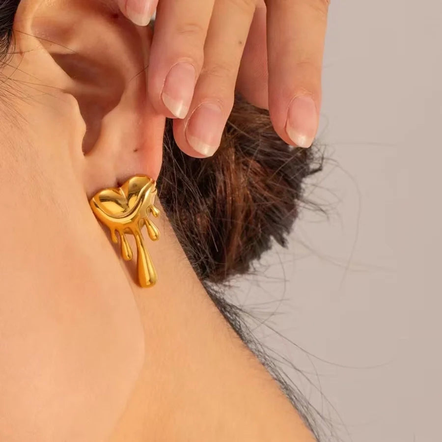 Bold Dripping Gold Earrings – Statement Liquid Metal Jewelry for Trendsetters