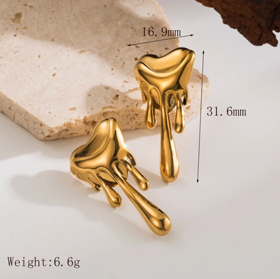Bold Dripping Gold Earrings – Statement Liquid Metal Jewelry for Trendsetters