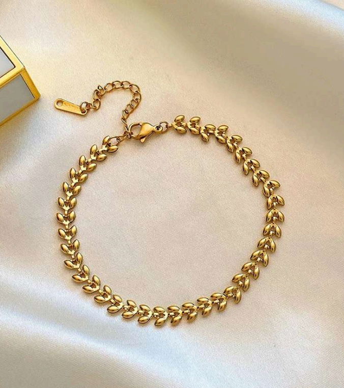 Elegant Gold-Plated Stainless Steel Anklet for Women (pair)