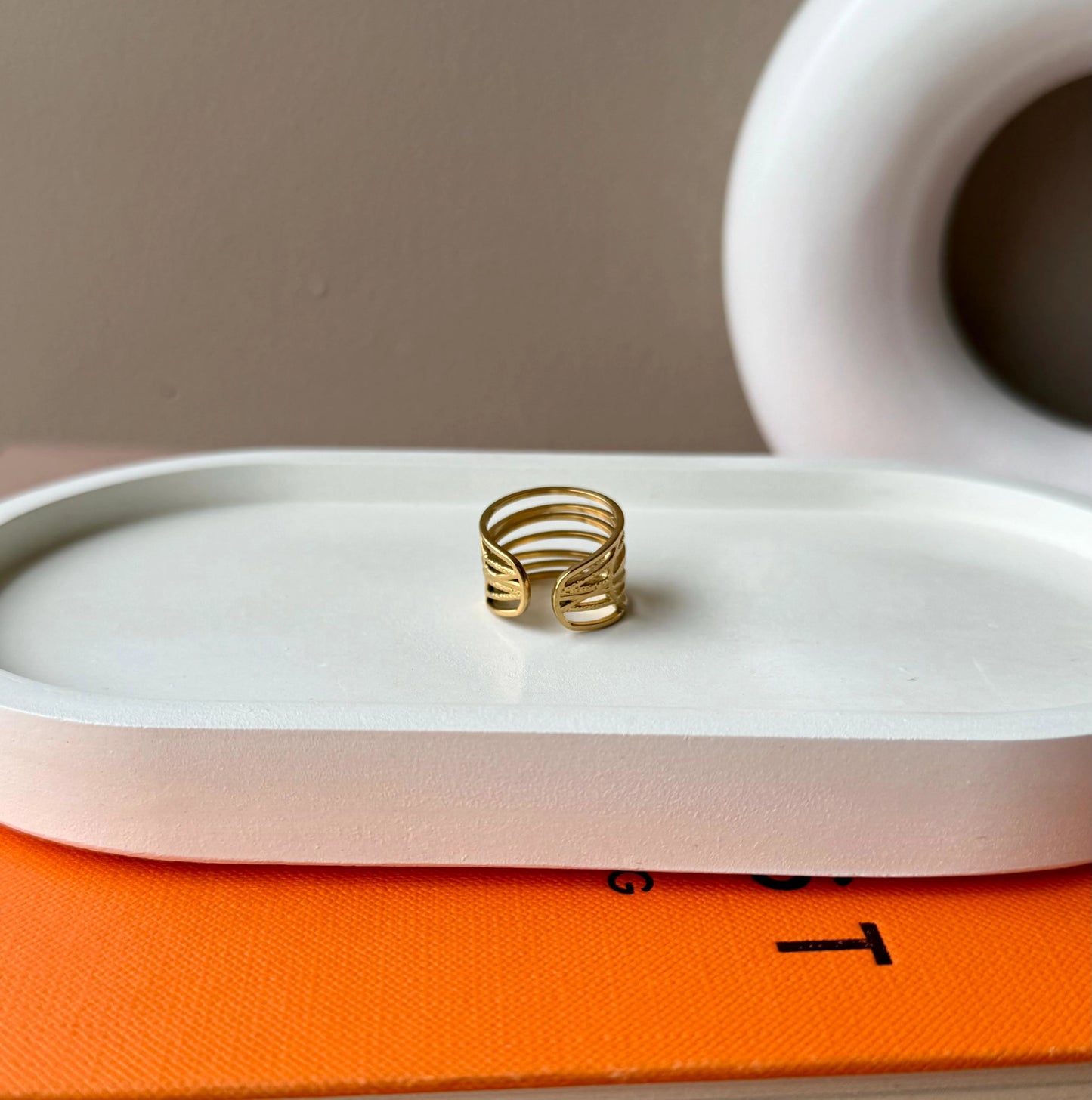 Gold Stackable Ring Set – Elegant and Versatile Design (Size Adjustable)