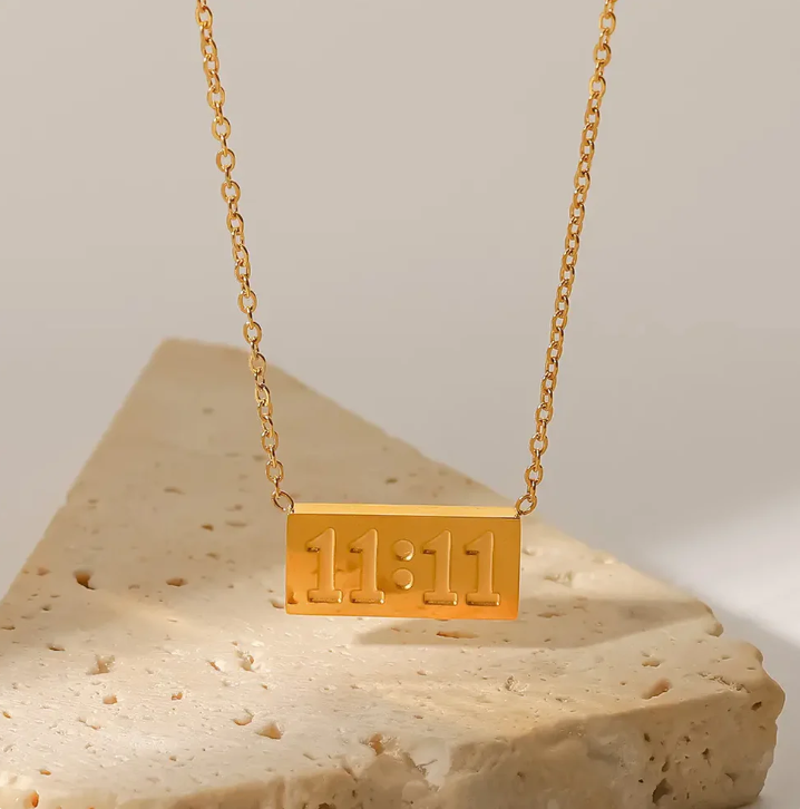 Gold 11:11 Pendant Necklace – Minimalist and Meaningful Design