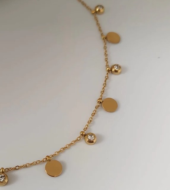Gold-Plated Stainless Steel Dainty Charm Bracelet