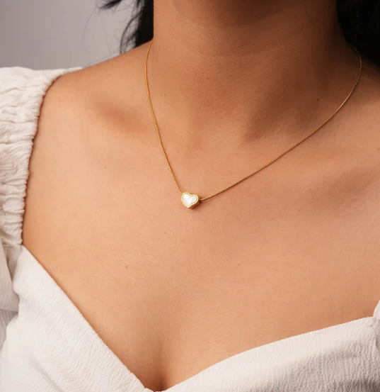 Gold Stainless Steel Heart Pendant Necklace | Anti-Tarnish Minimalist Jewelry