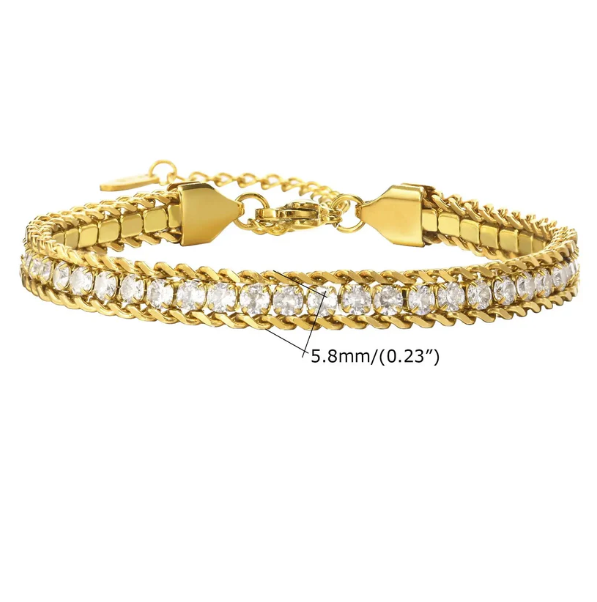 Gold and Diamond Chain Bracelet – Elegant Link Design with Sparkling Accents