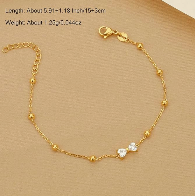 Gold Bracelet with Crystal Accents – Elegant and Chic Design