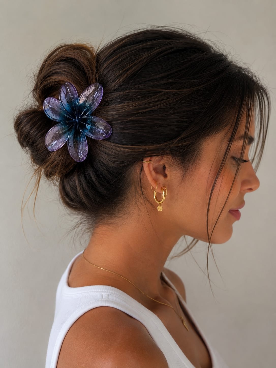Floral Acrylic Hair Claw Clip for Women & Girls