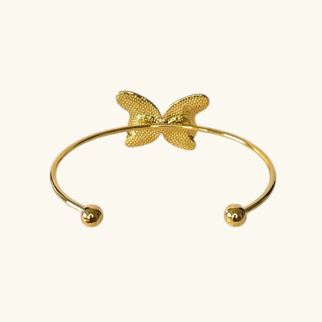 Gold-plated butterfly open cuff bracelet for daily wear