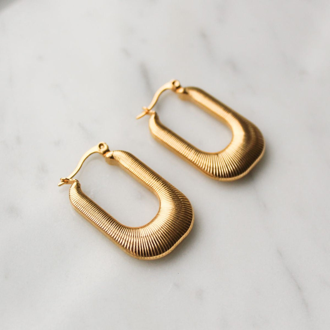 Anti-tarnish gold hoop earrings
