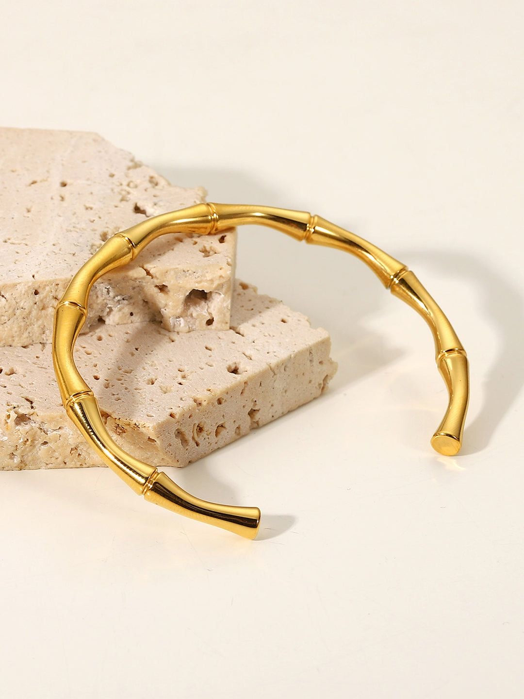 Gold Bamboo Cuff Bracelet – Nature-Inspired Elegance & Timeless Style