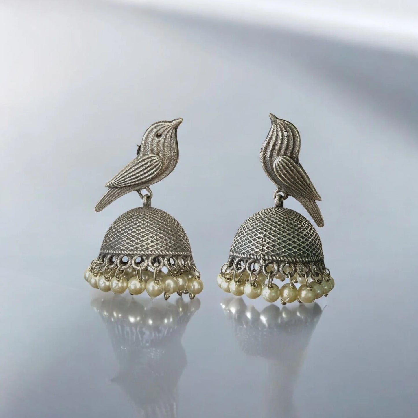 Vintage Bird Jhumka Earrings – Graceful Fusion of Tradition and Art