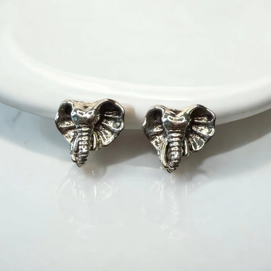 Antique Elephant Head Stud Earrings – Bold, Stylish, and Symbolic