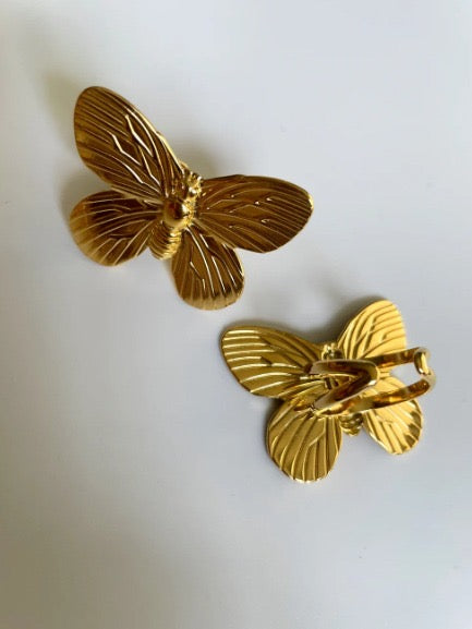 Gold-Plated Statement Butterfly Ring – Adjustable Anti-Tarnish Jewelry