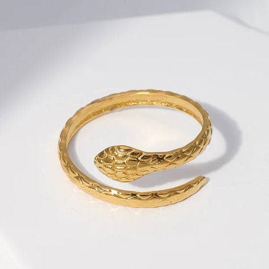 Gold Snake Wrap Ring – Adjustable Serpent-Inspired Statement Jewelry