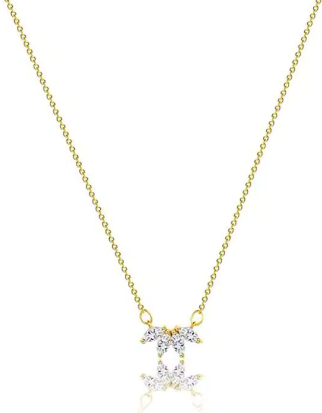 Elegant Gold Crystal Pendant Necklace