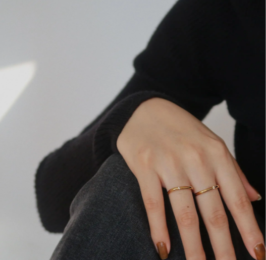Gold Minimalist Ring – Simple and Elegant Stackable Rings (Size 7)