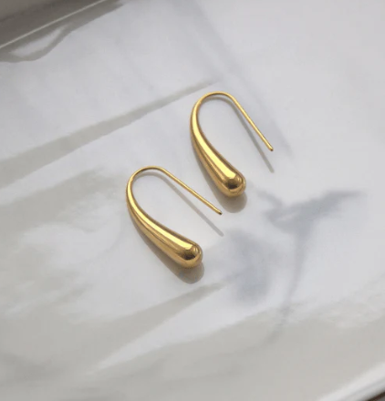 Gold Drop Earrings – Simple and Elegant Teardrop Design