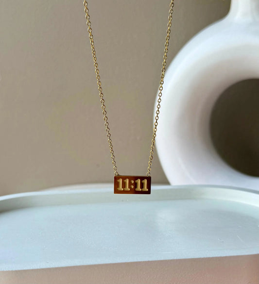 Gold 11:11 Pendant Necklace – Minimalist and Meaningful Design