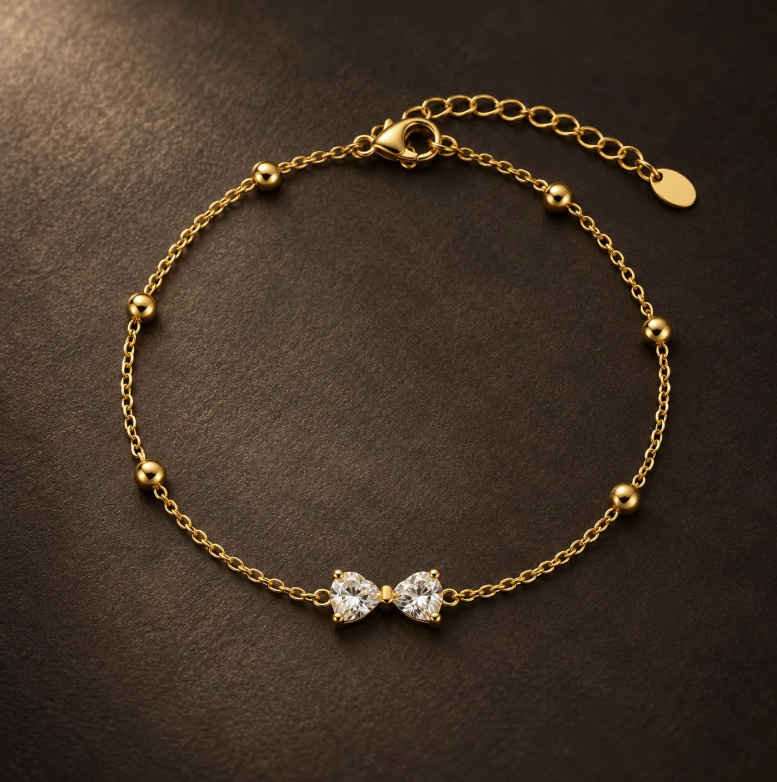 Gold Bracelet with Crystal Accents – Elegant and Chic Design