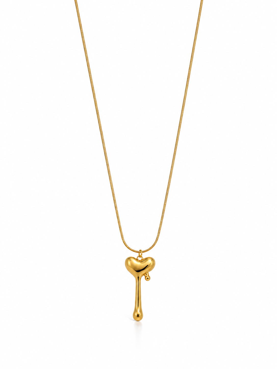Gold Heart Key Pendant Necklace