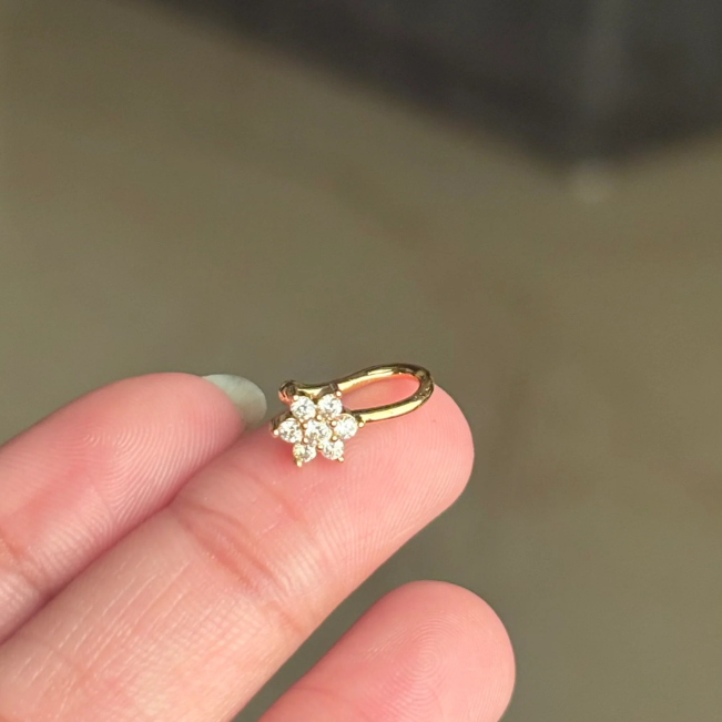 Minimal Floral Nose Ring