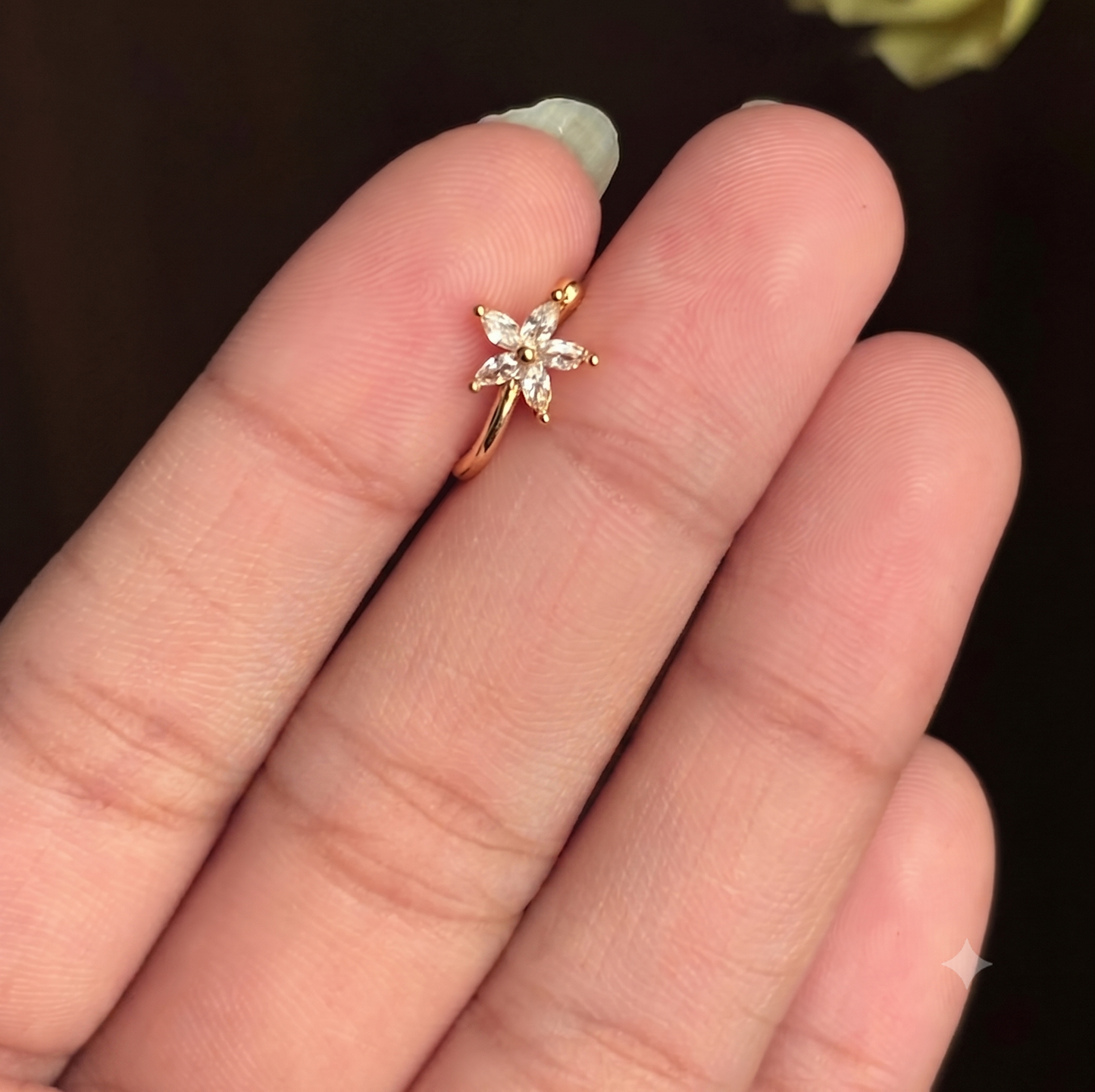 Rose Gold Flower Nose Ring