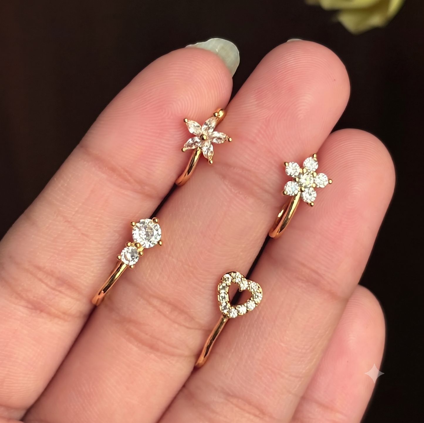 Rose Gold Flower Nose Ring
