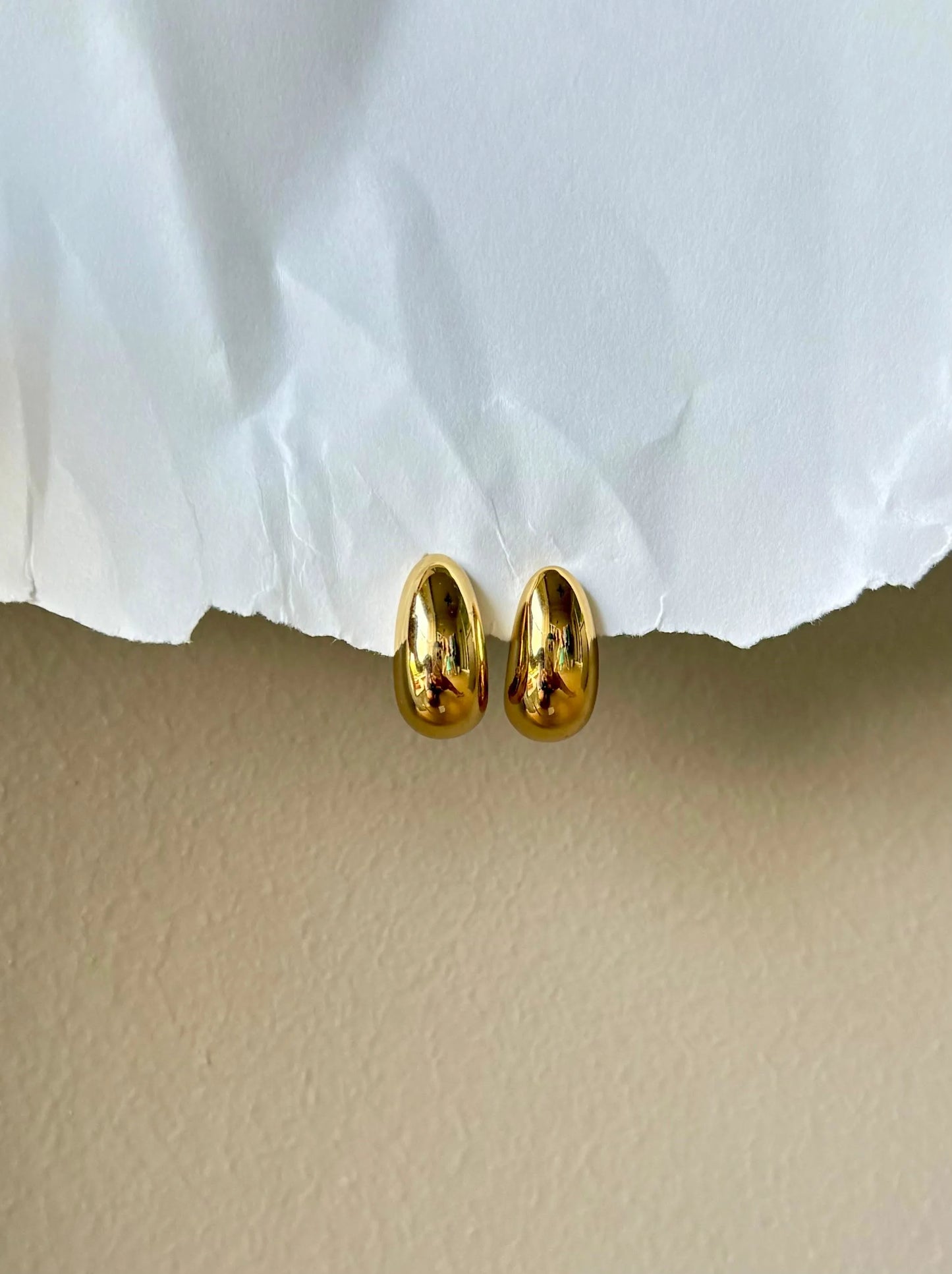 Stylish Gold Plated Stainless Steel Abstract Stud Earrings for Women - Modern Minimalist Design