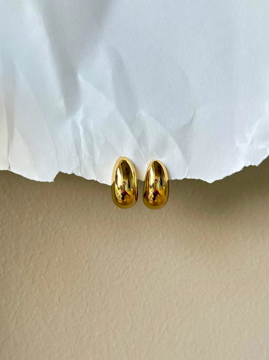 Stylish Gold Plated Stainless Steel Abstract Stud Earrings for Women - Modern Minimalist Design