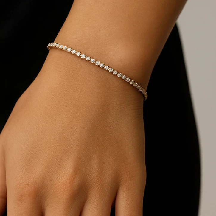 Elegant Diamond Tennis Bracelet | Anti-Tarnish Stainless Steel | Dainty Luxury Jewelry