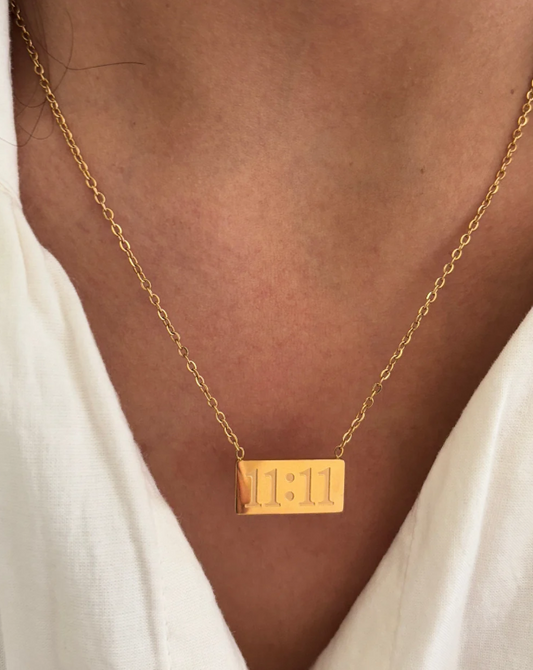 Gold 11:11 Pendant Necklace – Minimalist and Meaningful Design