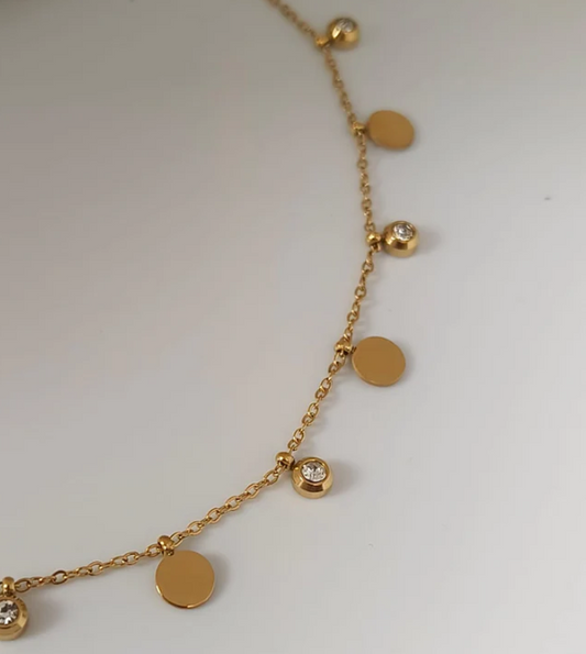 Gold-Plated Stainless Steel Dainty Charm Bracelet