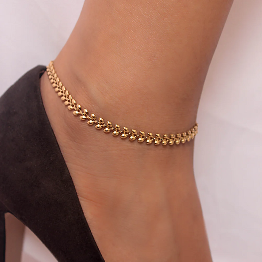 Elegant Gold-Plated Stainless Steel Anklet for Women