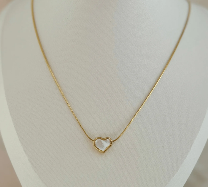 Gold Stainless Steel Heart Pendant Necklace | Anti-Tarnish Minimalist Jewelry