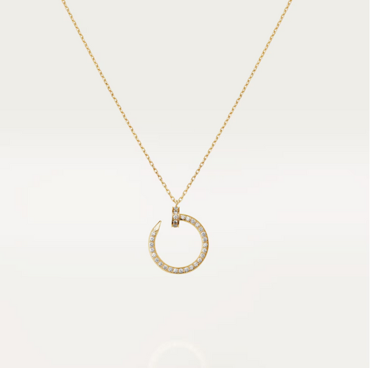 Gold-Plated Crescent Moon Pendant Necklace with Crystal Accents