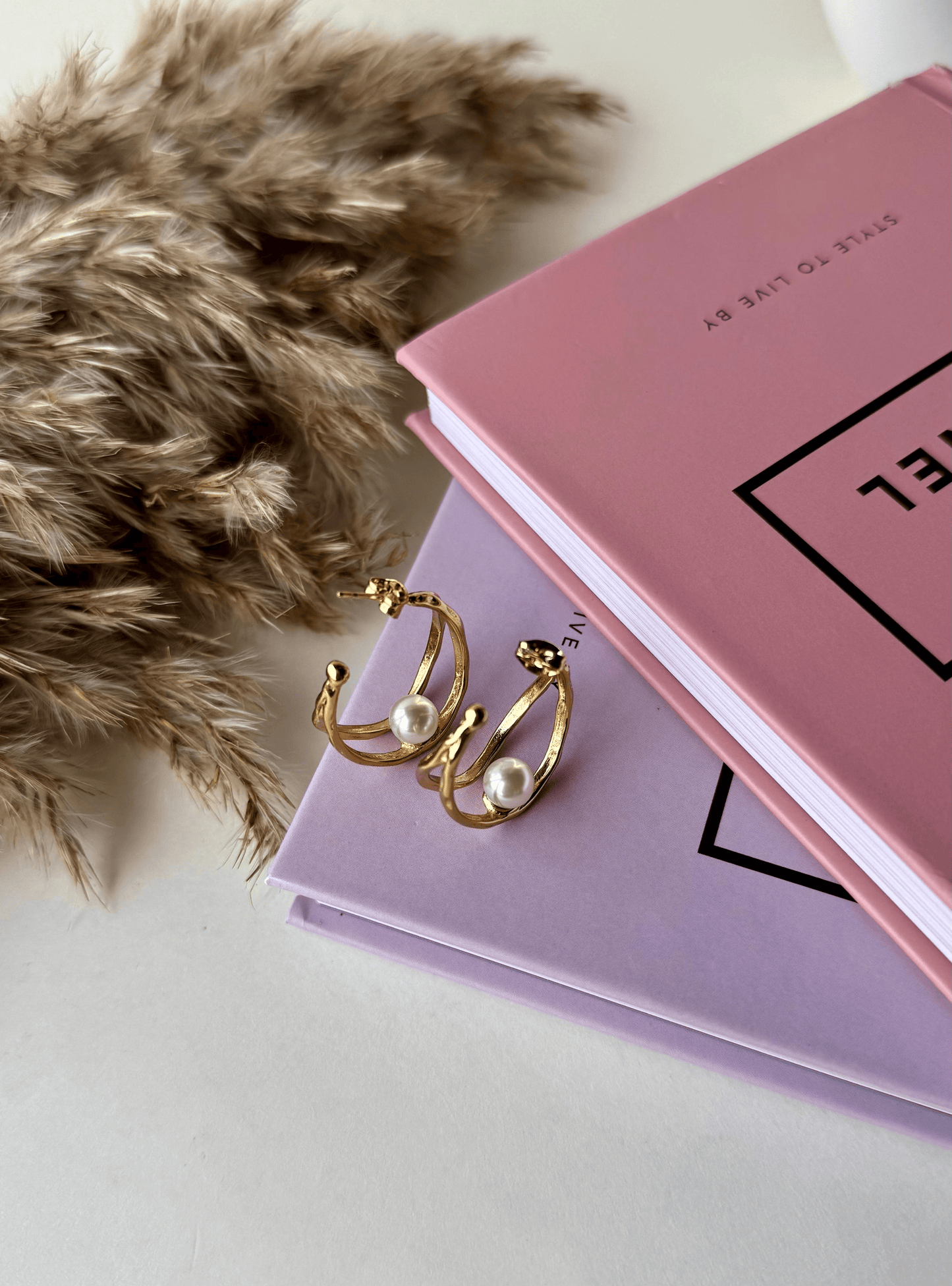 Gold Earrings with Pearl | Stainless Steel Anti-Tarnish Elegant Studs