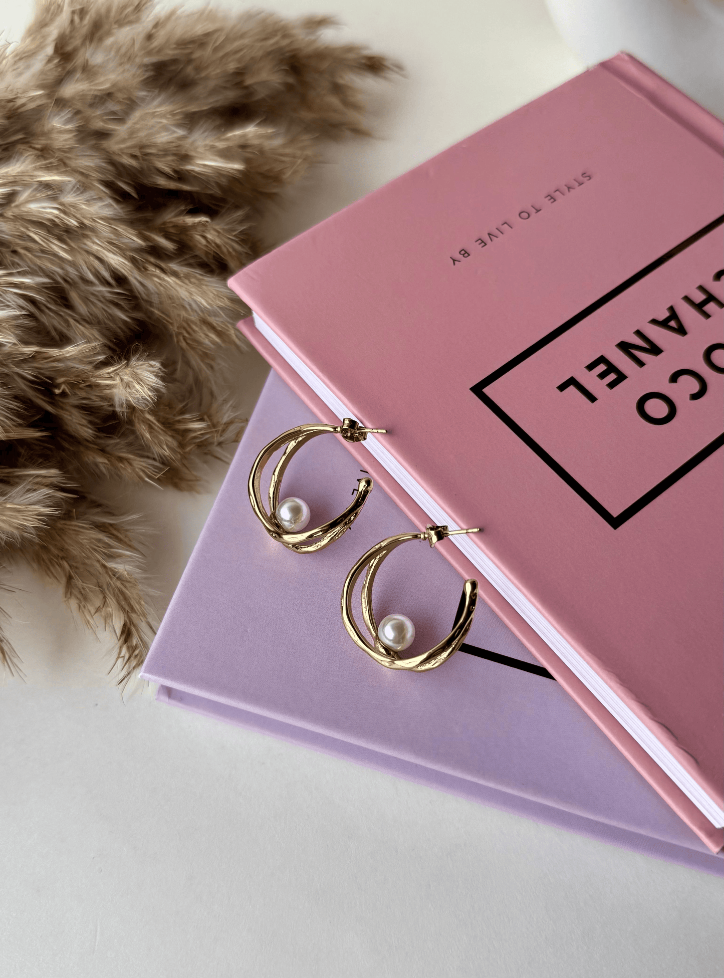 Gold Earrings with Pearl | Stainless Steel Anti-Tarnish Elegant Studs