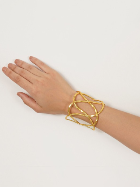 Abstract Open Cuff Bracelet | Anti-Tarnish Statement Bangle