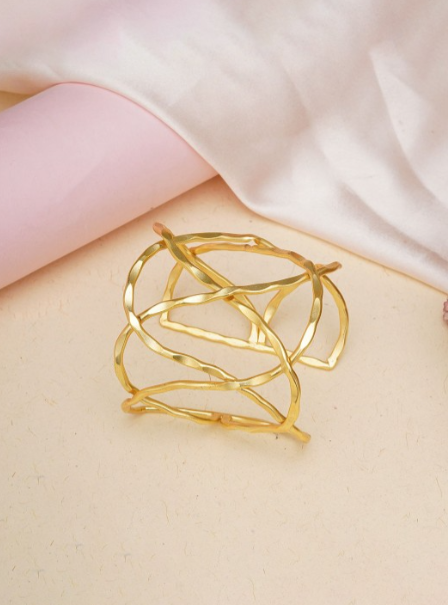 Abstract Open Cuff Bracelet | Anti-Tarnish Statement Bangle