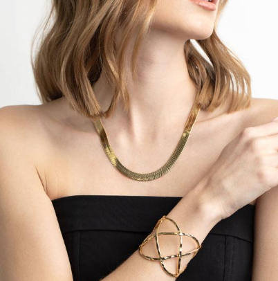 Abstract Open Cuff Bracelet | Anti-Tarnish Statement Bangle