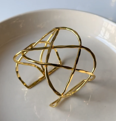 Abstract Open Cuff Bracelet | Anti-Tarnish Statement Bangle