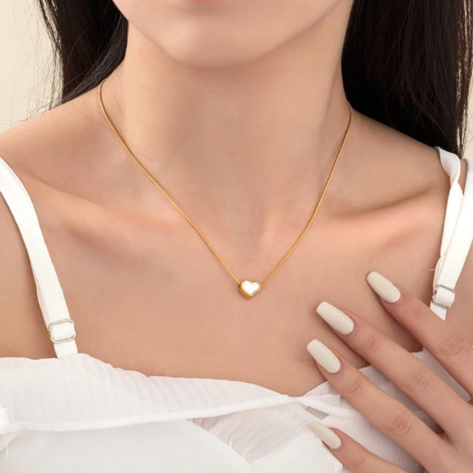 Gold Stainless Steel Heart Pendant Necklace | Anti-Tarnish Minimalist Jewelry