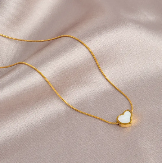 Gold Stainless Steel Heart Pendant Necklace | Anti-Tarnish Minimalist Jewelry