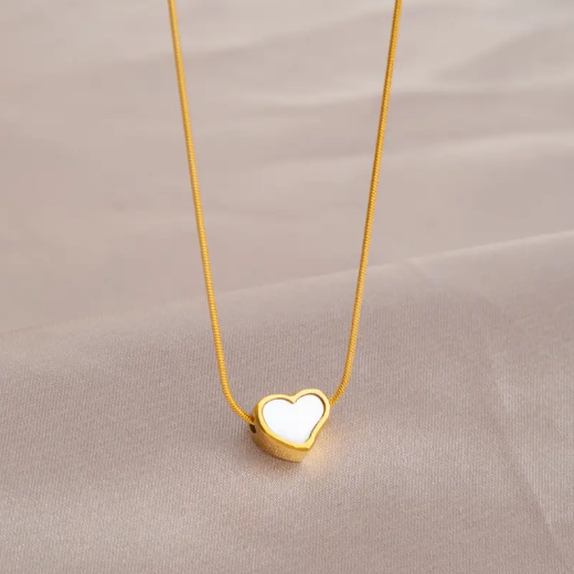 Gold Stainless Steel Heart Pendant Necklace | Anti-Tarnish Minimalist Jewelry