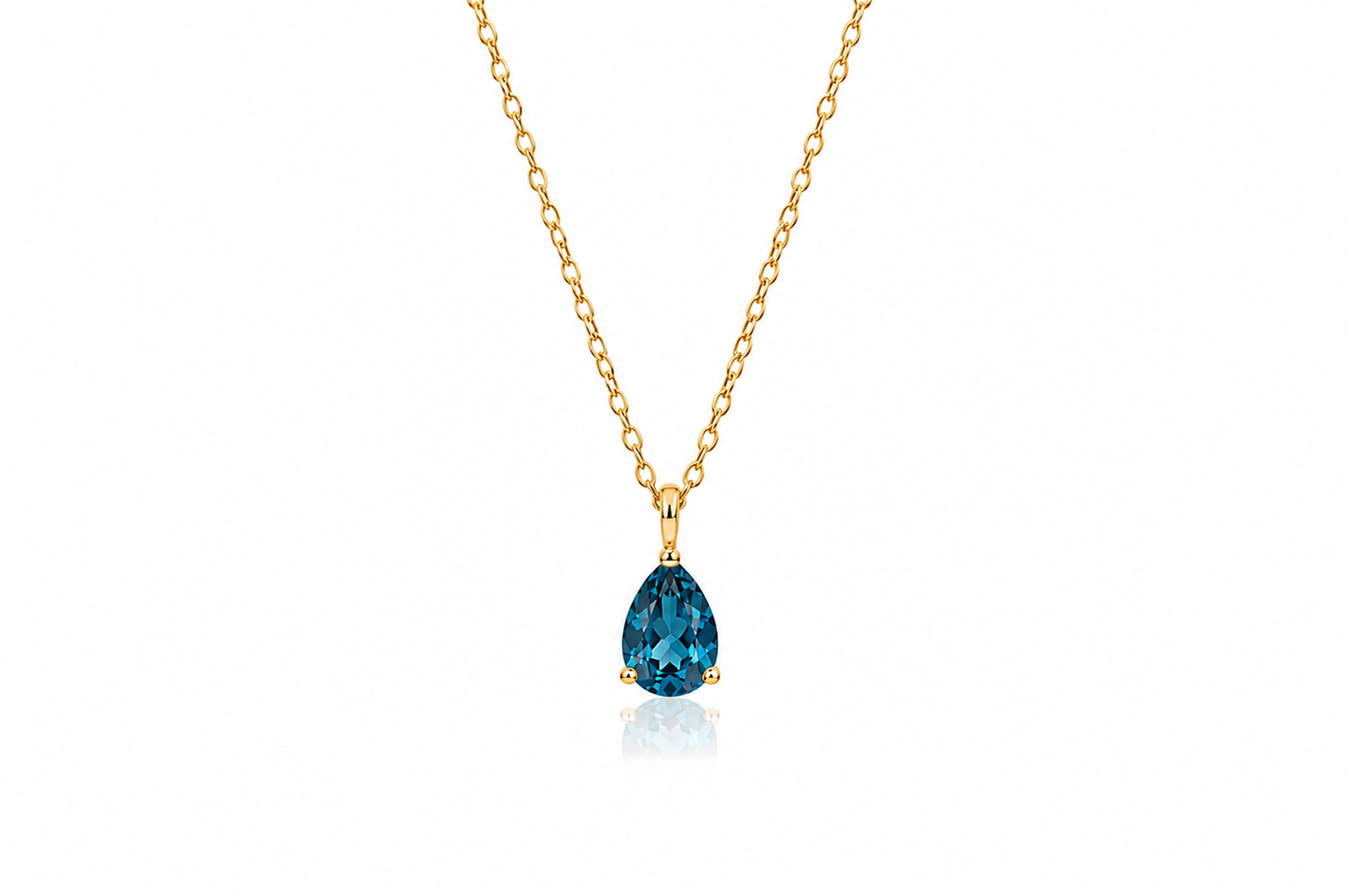 Blue Teardrop Pendant Necklace