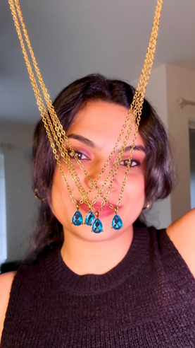 Blue Teardrop Pendant Necklace