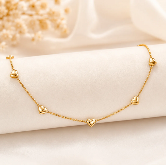Gold-Plated Heart Chain Necklace for Women | Stainless Steel Minimal Jewelry